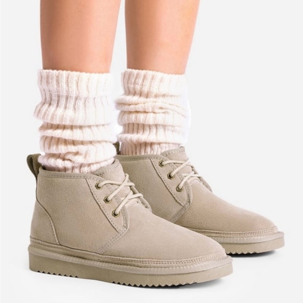 Beige Suede Ankle Boots